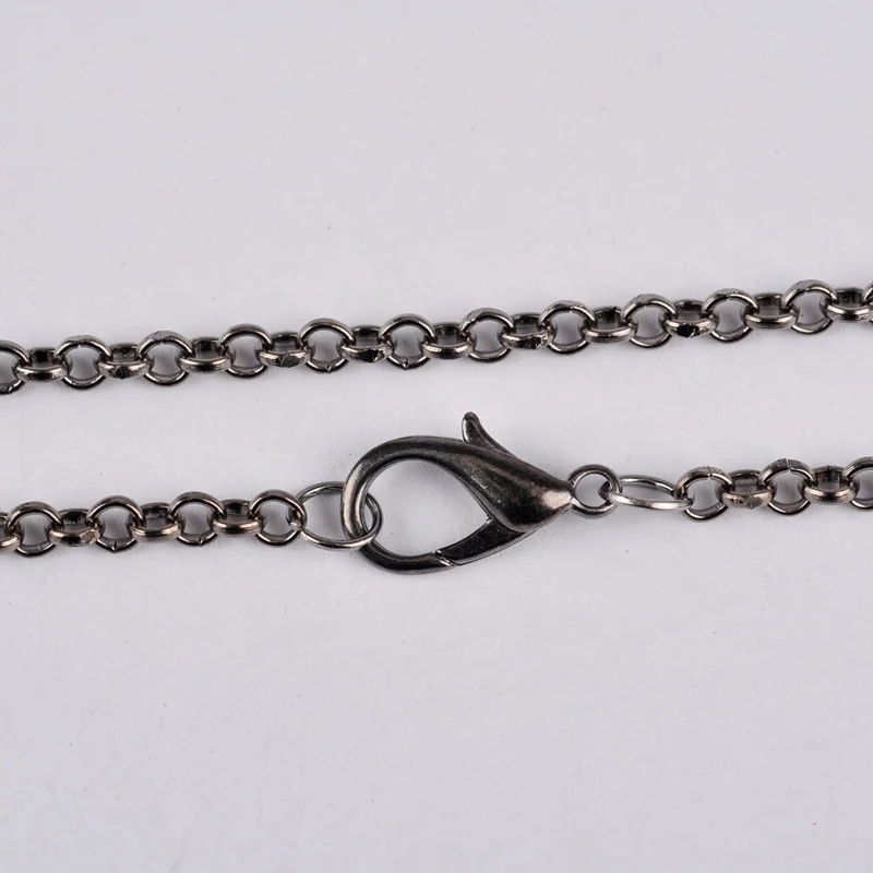 

100pcs 2mm 2.5mm 3.2mm 3.8mm Gunmetal Black Chains 32inch 80cm Rolo Chain Necklaces Jewelry Findings