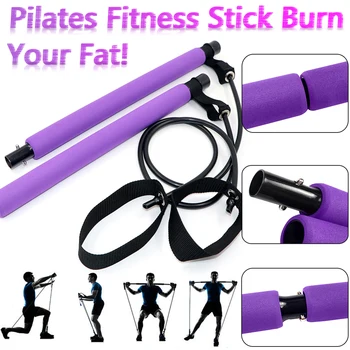 

Yoga Pilates Bar Rod Resistance Bands Rope Puller Portable Elastic Exercise Stick Lightweight Trainer Gym Home Fitness Workout
