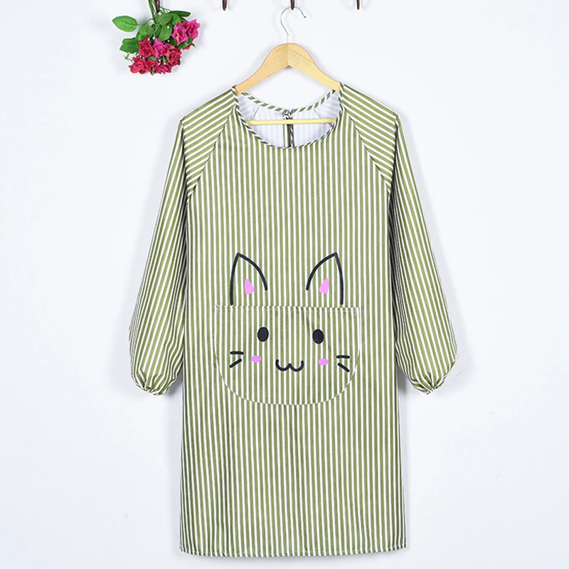 Senyue Kitchen waterproof and oil-proof long-sleeved household apron fashion cute overcoat for adult women breathable package