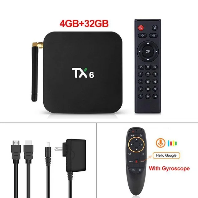 4G32G and G10 RC TX6 ТВ приставка Android 9,0 2G/4G 16G/32G/64G Allwinner H6 четырехъядерный Skype Google Wifi BT4.2 4K телеприставка смарт-медиаплеер - Цвет: 4G32G and G10 RC