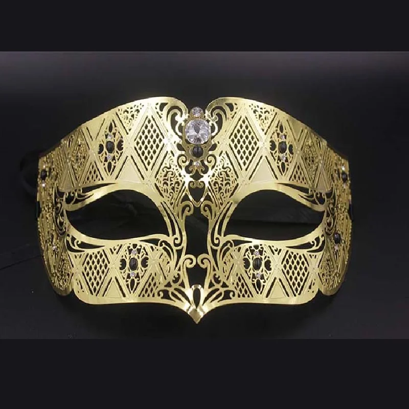 

Gold and Silver Half Face Party Metal Mask for Male