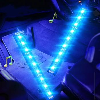 

Remote & Sound Control Car Atmosphere Light 24 Color Changing LED Night Light USB Plug 1 in 4 Led Lamp Car Decor Music Light