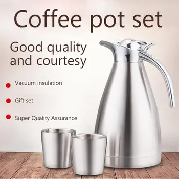 

Stainless Steel Insulation Pot Set European Vacuum Coffee Pot Gift Box Water Cup Home Gifts Silica Gel Family Kettle