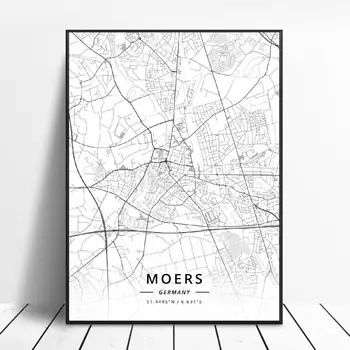 

Moers AAchen Hamburg Darmstadt Ratingen Frankfurt Germany Canvas Art Map Poster