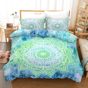 

3D Bohemia Mandala Print Bedding Set Duvet Covers Pillowcases One Piece Comforter Bedding Sets Bedclothes Bed Linen 07