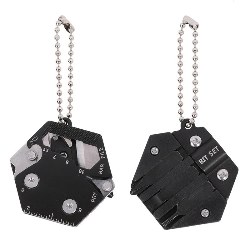 

EDC Multi-tool Mini Multifunctional Portable Folding Stainless Steel Screwdriver Bit Rope Cutter Bottle Opener Ruler Outdoor Rep