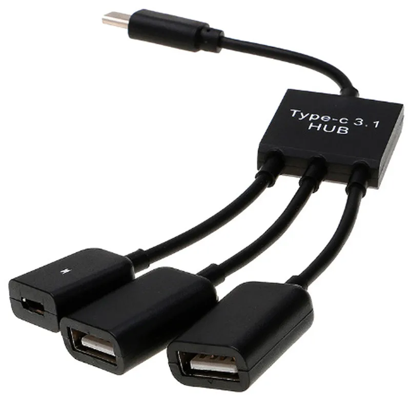 Горячая 4 порта Micro USB мощность OTG удлинитель концентратор кабель черный OTG концентратор кабель для Android планшет смартфон U диск мышь аксессуары - Цвет: One drag 3