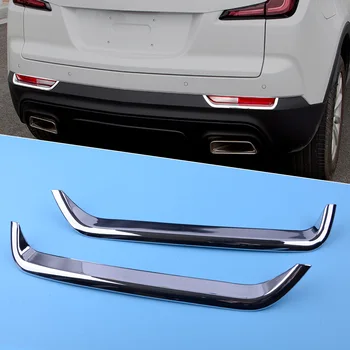 

CITALL Plastic 2pcs Silver Rear Tail Fog Light Lamp Eyebrow Cover Trim Fit For Cadillac XT4 2018 2019