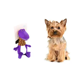 

Pet Canvas Dinosaur Doll Toy Dog Interactive Chew Toy With Squeaker For Teeth Cleaning Dropship***