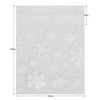 

New 100 pcs Sachets Pouches White Snowflake Packaging Bag for Cookies Biscuits Christmas Candies