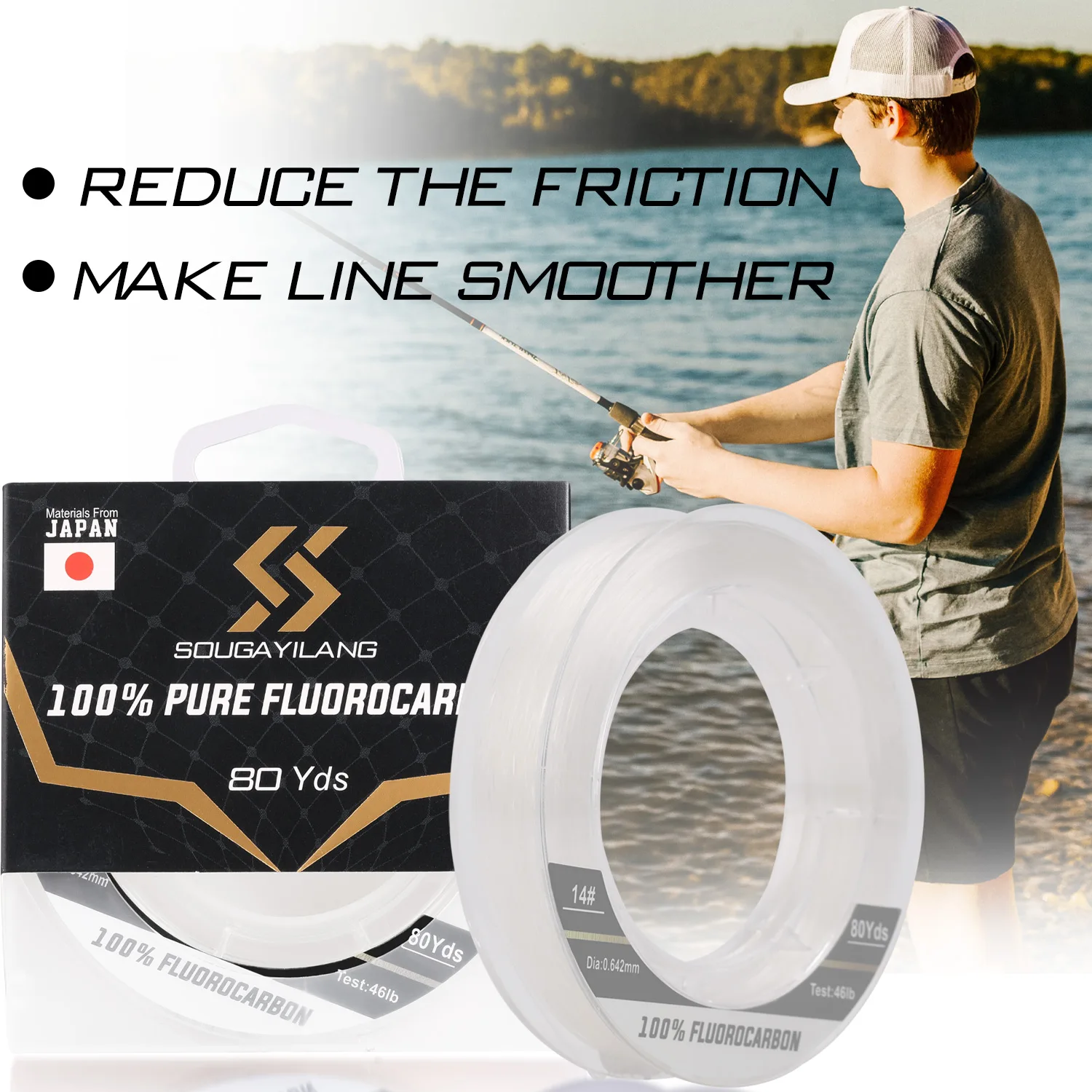 Sougayilang New Leader-Line 100% Pure Fluorocarbon Sink Fishing