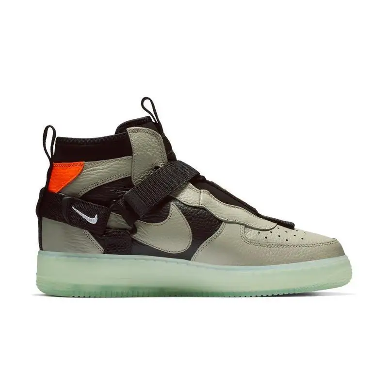 AIR FORCE 1 UTILITY MID AF1 Мужская обувь для скейтбординга черный зеленый анти-скользкие удобные Новое поступление кроссовки# AQ9758-300