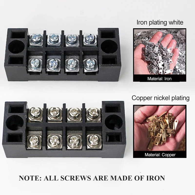 1pcs 45A 600V TB4503 TB4504 TB4505 TB4506 TB4510 TB4512 Dual Row Barrier Screw Terminal Block Strip Wire Connector Wiring tool