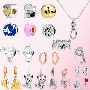 

Charm Jewelry Ring Stud Earrings 925 Silver Boy Girls Puppy Heart Shaped Castle Beads Pendant Necklace Original Women Bracelet