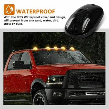 

ABS Cab Roof Lights 12V- 24V 5pcs Amber 12-LED Marker Running Lamp Smoked