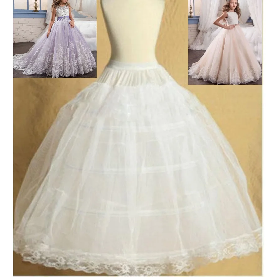 

Lolita Skirt Kids 2 Hoop Pettiskirt For Wedding Flower Girl Petticoat Underskirt Slips Princess For Child 2-14 Years Vestidos