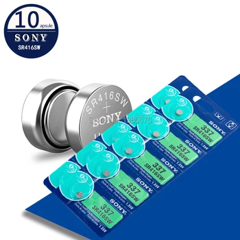 

10pcs/lot For Sony Original 1.55V 337 SR416SW Silver Oxide Watch Battery LR416 337 SR416SW Button Coin Cell MADE IN JAPAN 0%Hg