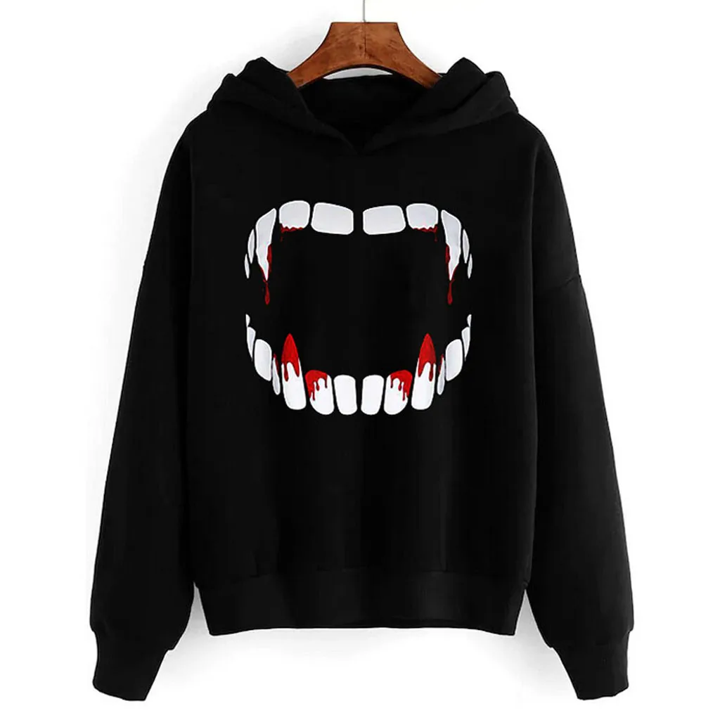 Hoodies Women Autumn 2019 Print Long Sleeve Hooded Gothic Punk Streetwear Hoodie Hoodies And Sweatshirts Women Pullovers Clothes