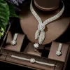 HIBRIDE Luxury Big 4pcs Jewelry Set With Cubic Zirconia for Women Bridal Party Wedding Accessories Saudi Arabic Dubai N-1433 ► Photo 1/6