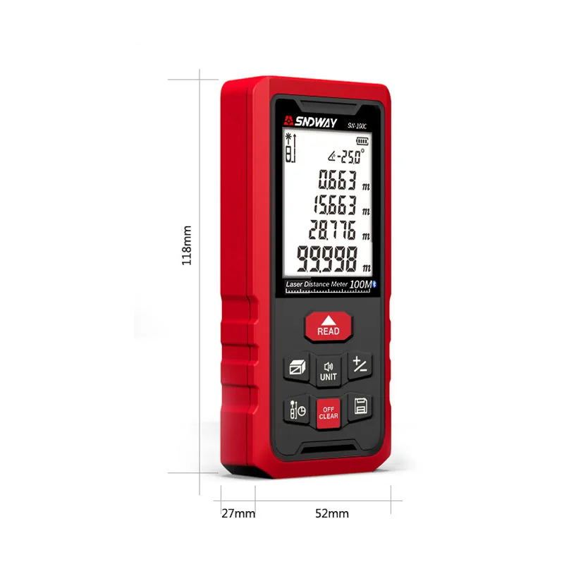 SNDWAY 50M 70M 100M 120M Laser rangefinder Digital Laser distance meter Laser rangefinder Tape distance measurer Ruler Bluetooth SNDWAY 50M 70M 100M 120M Laser rangefinder Digital Laser distance meter Laser rangefinder Tape distance measurer Ruler Bluetooth