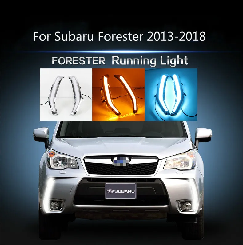 

Car Flashing 2PCS For Subaru Forester 2013 2014 2015 2016 2017 2018 Car LED DRL Daytime Running Lights Daylight Turn Signal lamp
