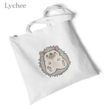Женская Холщовая Сумка Lychee Harajuku с животным принтом, Складная Большая сумка для покупок, оригинальная дорожная сумка, сумка на плечо