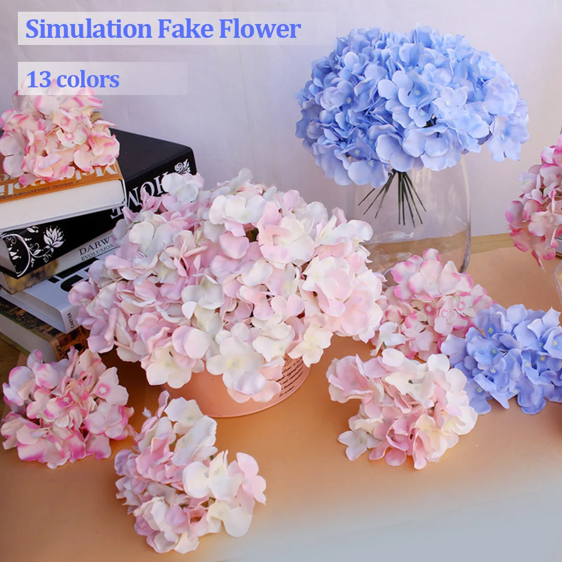 

1pcs Silk Artificial flowers Hydrangea flower Wedding Decoration Spring vivid Big For Wedding Home Decoration