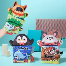 Livre en tissu doux pour bébé, marionnette à main, nouveau-né, apprentissage précoce, développement de la lecture, jouets de Puzzle, livres silencieux pour enfants