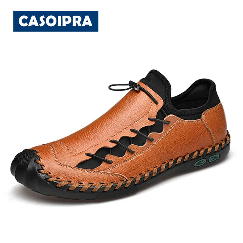 

CASOIPRA 2020 New Luxury Comfortable Men Casual Shoes Loafers Men Shoes Genuine Leather Shoes Male Flats Moccasins Plus Size 48