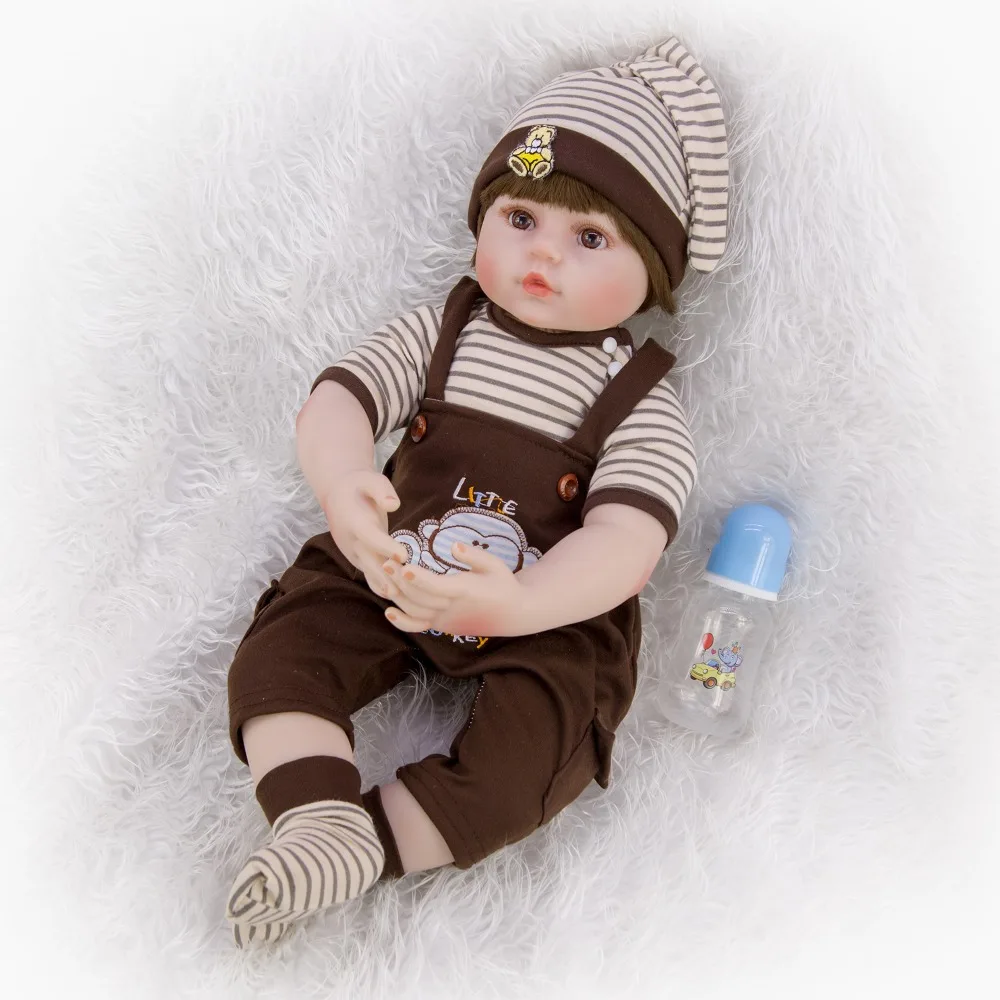 59 см 1,85 кг силиконовая кукла-младенец Bebe мальчик живое Образование ребенок короткий парик Девочки Рождественский подарок игрушки для детей настоящие дети