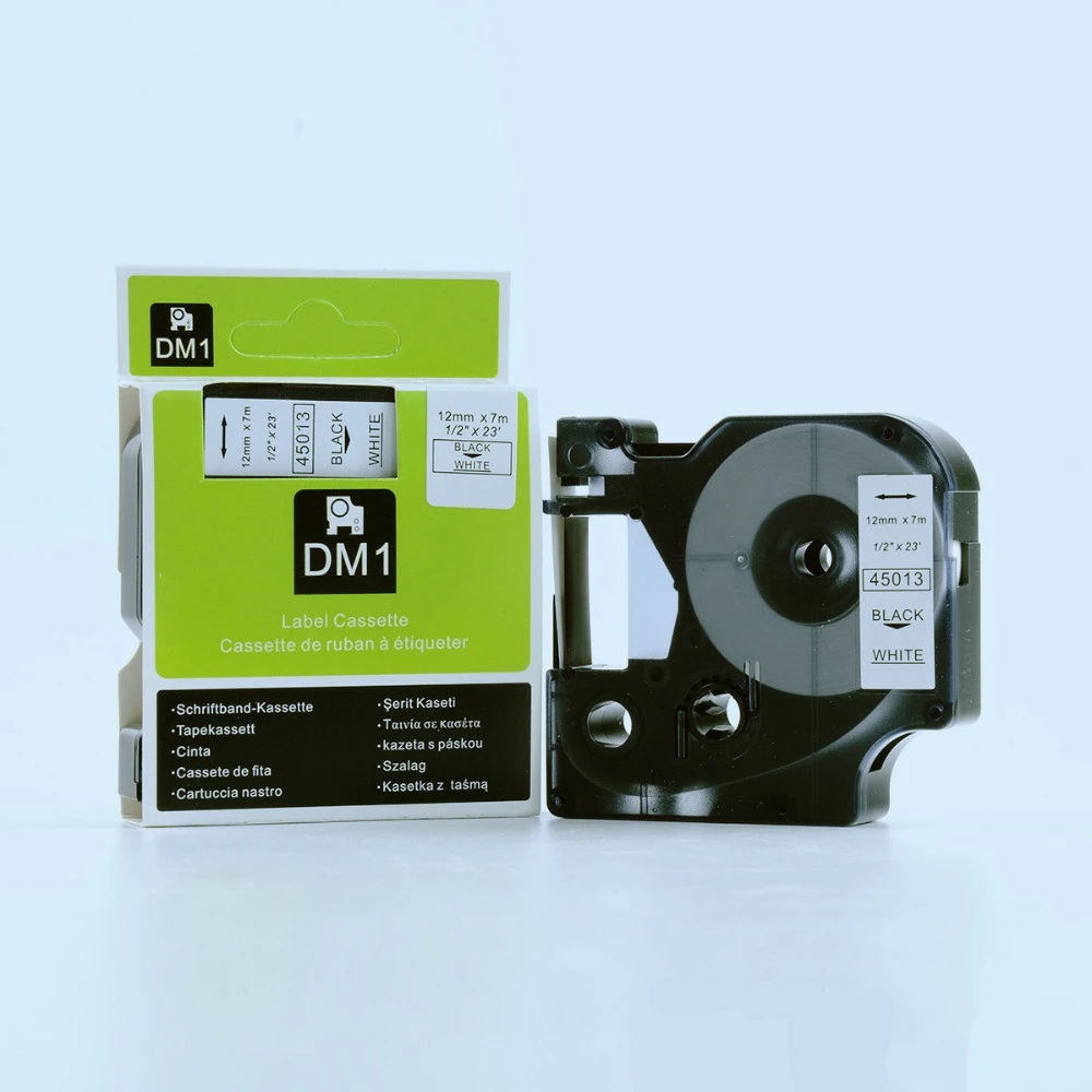 20 шт. для DYMO-D1 45013 лента для принтера 12 мм черный на белом Совместимые типы лент 45013 для DYMO D1 принтер этикеток