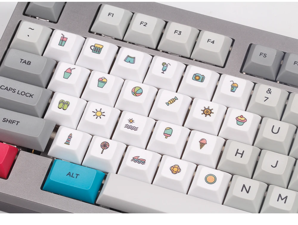 IDOBAO 22 ключ Серый Белый 1u Dsa Keycaps Dye Sub PBT персональный художественный узор электроника для механической 60% настройки клавиатуры геймера