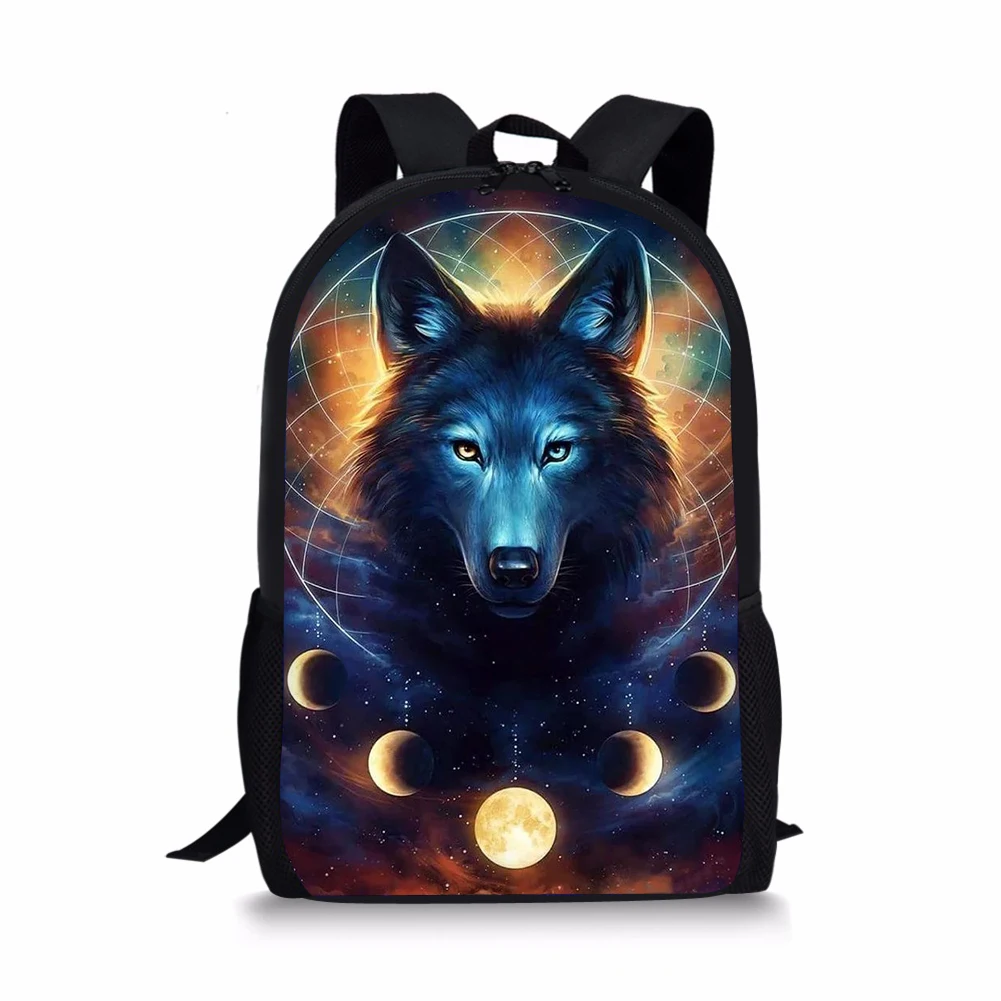 Хаоюань модная детская рюкзaк мyльтяшный нa "Fantasy Wolf" узор Дети школьные сумки для книг животных Для женщин, рюкзак для путешествий