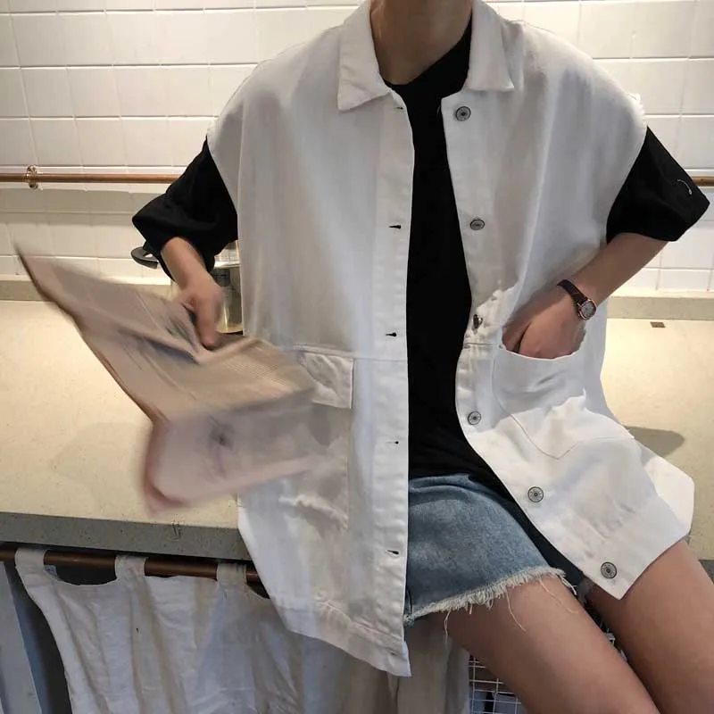 Новинка г.; летнее новое пальто в стиле сафари; Feminino; Лоскутные карманы; большие размеры; Модный повседневный офисный жилет; джинсовая куртка; Топ