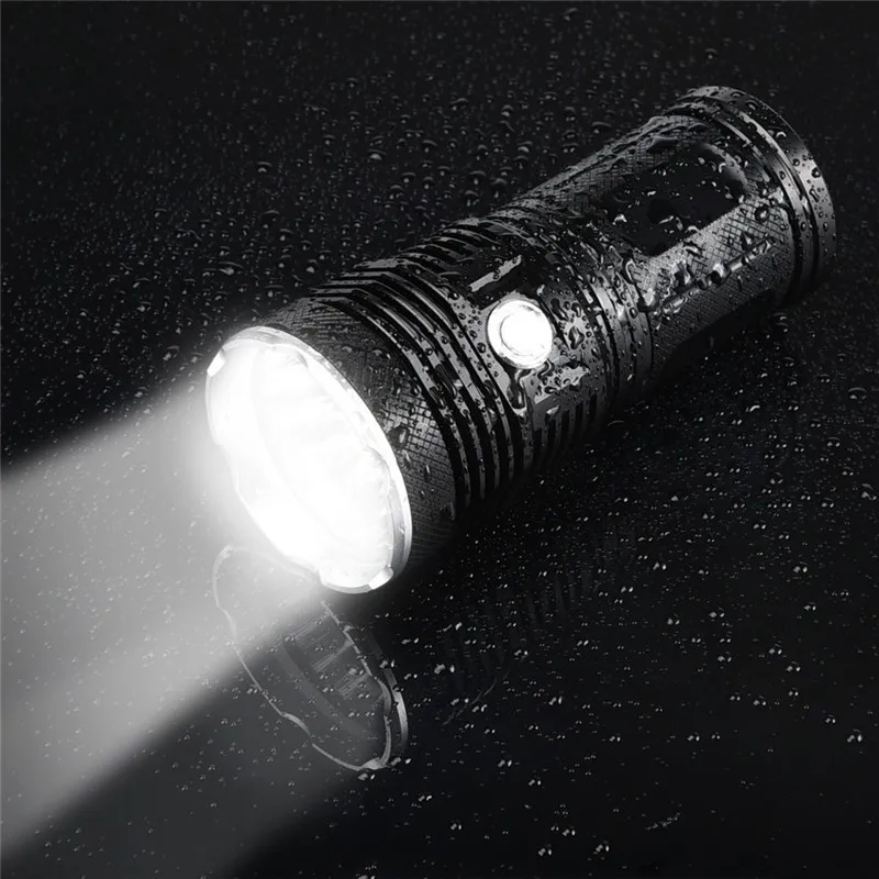 Мощный светодиодный светильник 3* XHP70, водонепроницаемый фонарь, ультра яркий конвой фонарь, походный светильник для самообороны - Испускаемый цвет: Белый