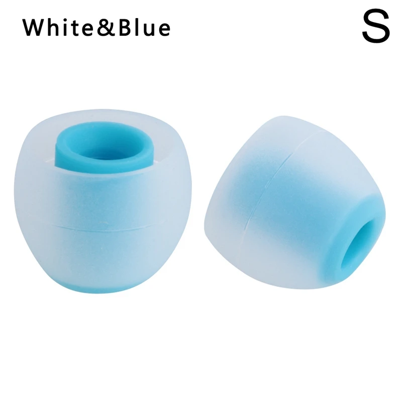 1 пара универсальные 3,8 мм красочные наушники-вкладыши силиконовые наушники-капельки Замена резины ушные наконечники аксессуары для наушников - Цвет: White3 S