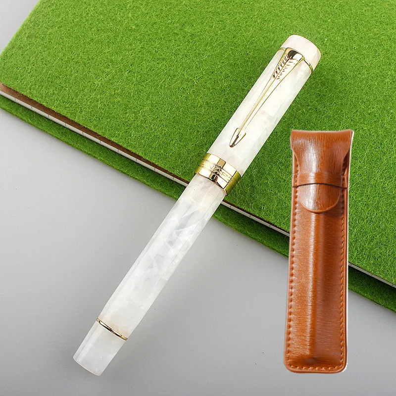 

NEW JinHao 100 Celluloid Fountain Pen, Beautiful Marble Patterns Iridium EF/F/M Nib Ink Pen Writing Gift for Office Business