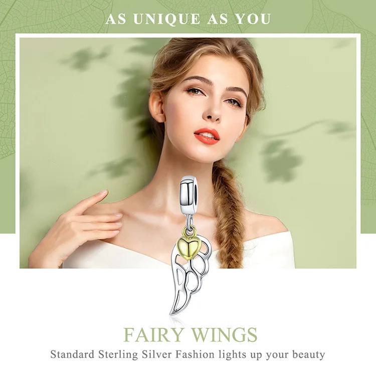 Elf Wings Diy аксессуары из стерлингового серебра 925 пробы, оригинальные бусины с буквами для изготовления ювелирных изделий, очаровательный браслет pandora