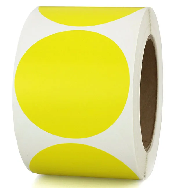 500 шт цветные круглые бирки на листы наклейки Скрапбукинг код товара различные упаковочные канцелярские товары круглой формы Chroma наклейки - Цвет: yellow sticker