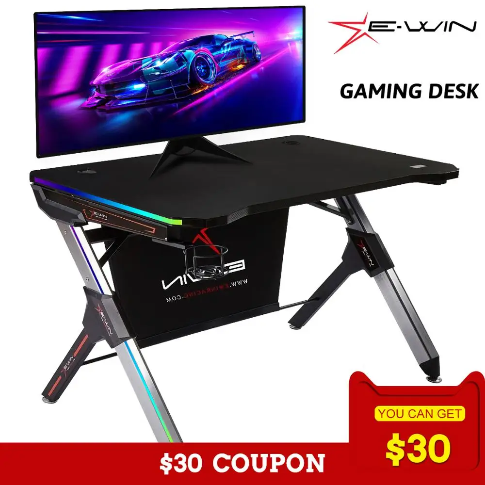 Imagen de Gaming Desk Study office Computer table PC Desk RGB wireless charger multi-function Local deliever