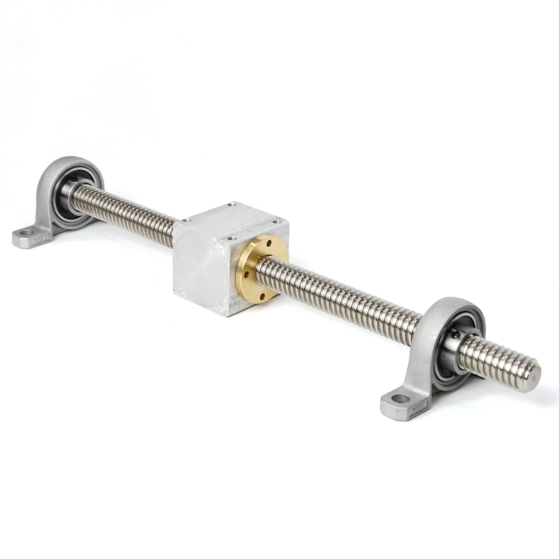 

T type screw rod T20 manual screw rod stainless steel trapezoidal thread nut set diameter 20mm DIY simple sliding table