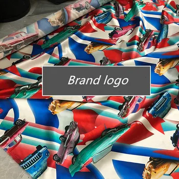 

Stretch satin fabric cloth meter material printed dress garment sewing handmade DIY fabric wholesale cloth