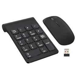 Para 2.4g sem fio mini teclado digital e mouse conjunto de 18 teclas usb número numérico teclado almofada mouse para computador portátil notebook desktop