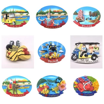 

3d Resin Fridge Magnets Thailand Tourist Souvenir Chiang Mai Elephant Magnetic Sticker Pattaya Samui Bangkok Refrigerator Paste