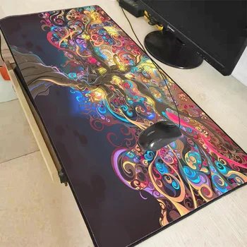 

XGZ Fantasy Tree Artistic Gaming Mouse Pad Computer Gamer Mousepad Large Game Rubber No-slip Lock Edge Mouse Mat for PC Laptop