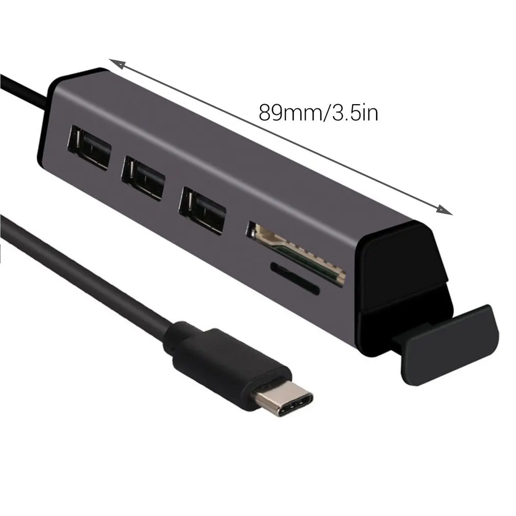USB 2,0 концентратор Алюминиевый мульти-в-одном кард-ридер концентратор с подставкой для мобильного телефона
