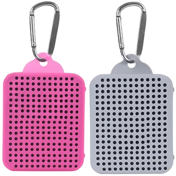 

2 Pcs Protective Silicone Cover Case for Jbl Go 2 Go2 Bluetooth Speaker Skin Protector Sleeve -Gray & Rose Red