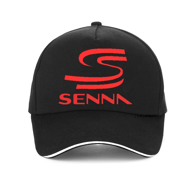 Летняя мода Hero F1 Ayrton Senna Кепка для мужчин и женщин хлопок папа гоночный автомобиль бейсболки Регулируемые Snapback шапки bone Senna - Цвет: Черный