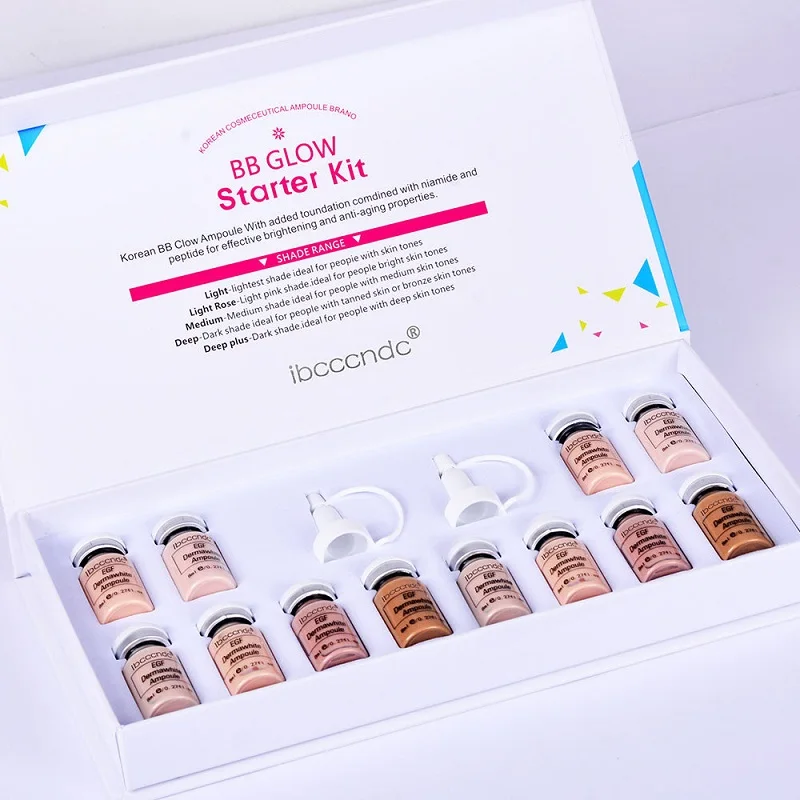 

12pcs/set Skin Care Serum Whitening Brightening Foundation with Dropper Natural Moisturizing Nude Concealer Foundation Makeup