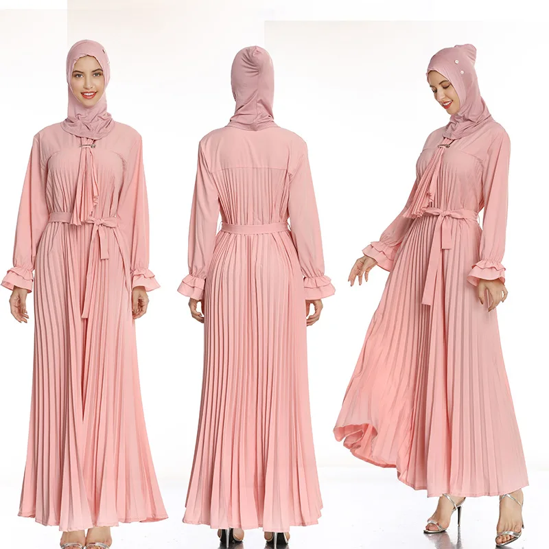 

Casual Print Maxi Dress Knitted Muslim Abaya Loose Kimono Long Robe Gowns Ramadan Middle East Arab Islamic Vintage Clothing